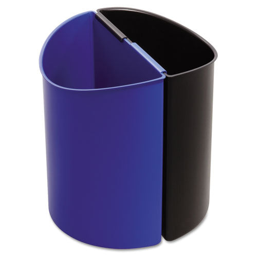 Image of Safco® 9927BB Desk-Side Recycling Receptacle, 3 gal, Plastic, Black/Blue
