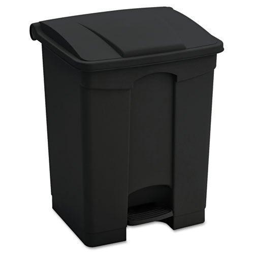 Image of Safco® 9923BL Large Capacity Plastic Step-On Receptacle, 23 gal, Plastic, Black