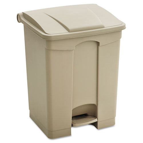 Image of Safco® 9923TN Large Capacity Plastic Step-On Receptacle, 23 gal, Plastic, Tan