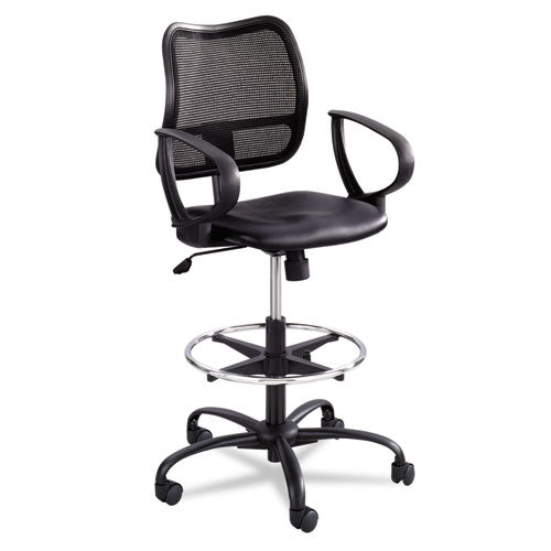 Image of Safco® 3395BV Vue Series Mesh Extended-Height Chair, Supports Up To 250 Lb, 23" To 33" Seat Height, Black Vinyl Seat, Black Base