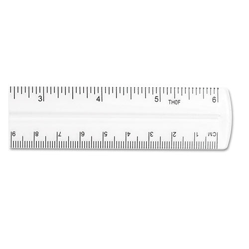 Image of Westcott® 45016 Transparent Shatter-Resistant Plastic Ruler, Standard/metric, 6" Long, Clear