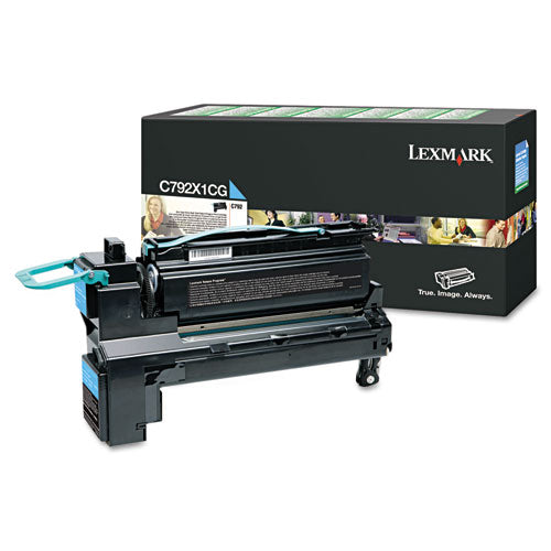 Image of Lexmark C792X1CG C792x1cg Return Program Extra High-Yield Toner, 20,000 Page-Yield, Cyan