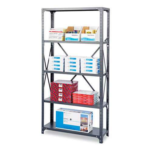 Image of Safco® 6266 Commercial Steel Shelving Unit, Five-Shelf, 36w X 18d X 75h, Dark Gray