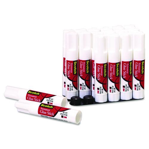 Image of Scotch® MMM600818 Permanent Glue Stick, 0.28 oz, Dries Clear, 18/Pack