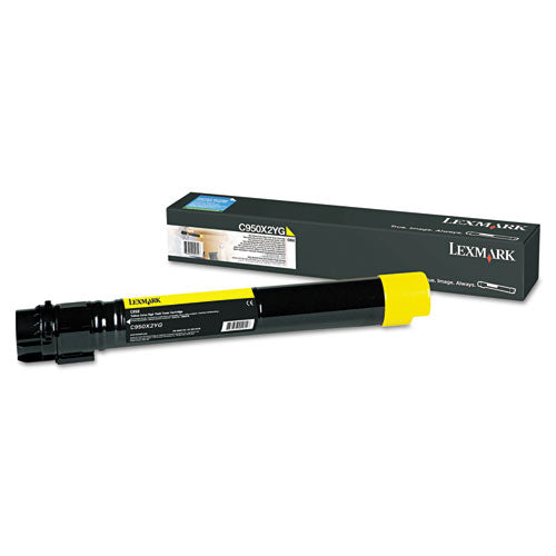 Image of Lexmark C950X2YG C950x2yg Extra High-Yield Toner, 22,000 Page-Yield, Yellow
