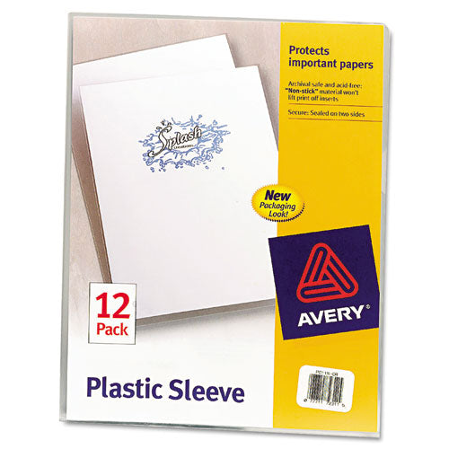 Image of Avery® 72311 Clear Plastic Sleeves, Letter Size, Clear, 12/pack