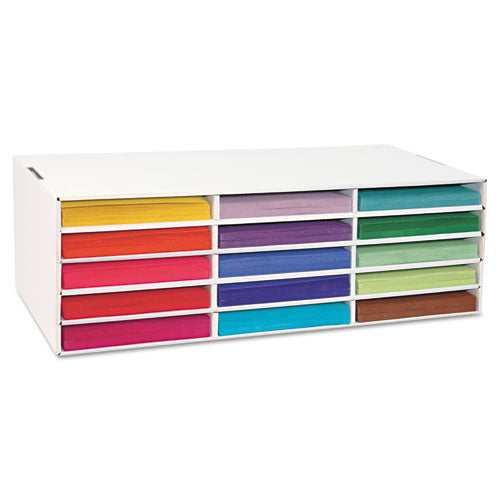 Image of Pacon® P001310 Classroom Keepers Letter-Size Construction Paper Sorter/Storage Box, 15 Compartments, 29.25 x 12.88 x 9.38, White
