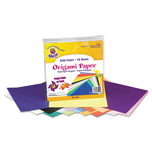 Image of Pacon® P0072200 Origami Paper, 30 lb Bond Weight, 9 x 9, Assorted Bright Colors, 40/Pack