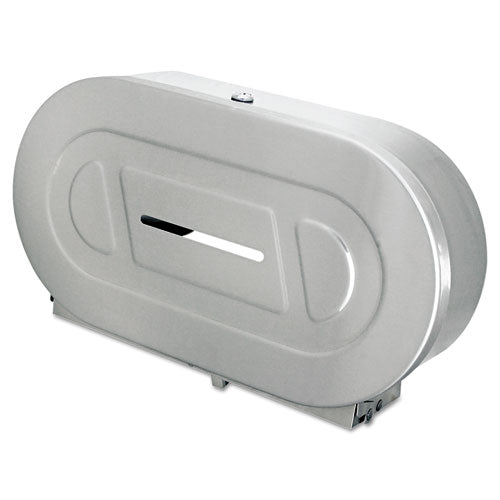 Image of Bobrick B-2892 Stainless Steel Two-Roll Jumbo Toilet Tissue Dispenser, 20.81 x 5.31 x 11.38, Satin-Finish Stainless Steel