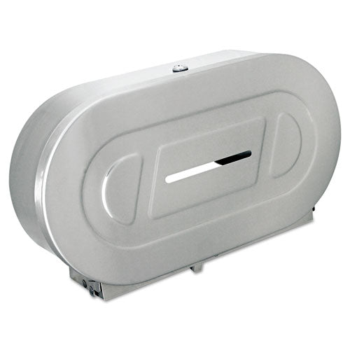 Image of Bobrick B-2892 Stainless Steel Two-Roll Jumbo Toilet Tissue Dispenser, 20.81 x 5.31 x 11.38, Satin-Finish Stainless Steel