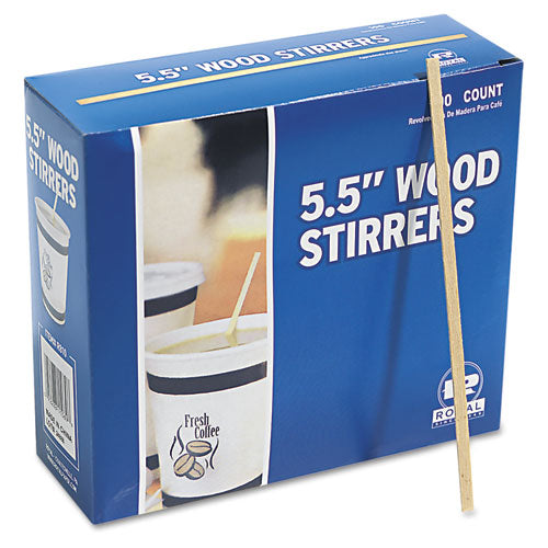 Image of AmerCareRoyal® R810 Wood Stir Sticks, 5.5", 10,000/Carton