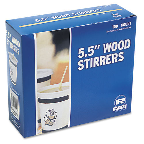 Image of AmerCareRoyal® R810 Wood Stir Sticks, 5.5", 10,000/Carton