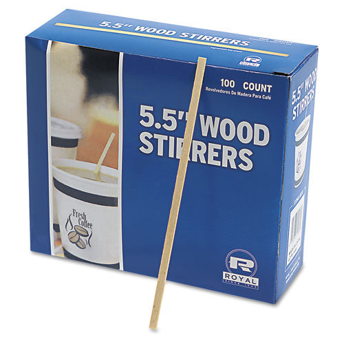 Image of AmerCareRoyal® R810 Wood Stir Sticks, 5.5", 10,000/Carton