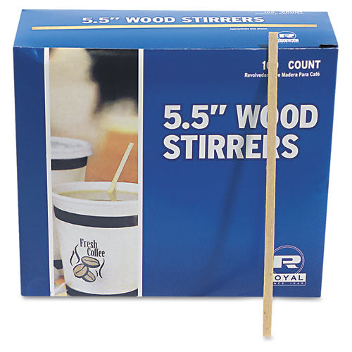 Image of AmerCareRoyal® R810 Wood Stir Sticks, 5.5", 10,000/Carton
