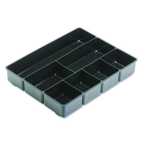 Image of Rubbermaid® 11906ROS Extra Deep Desk Drawer Director Tray, Seven Compartments, 11.88 X 15 X 2.5, Plastic, Black