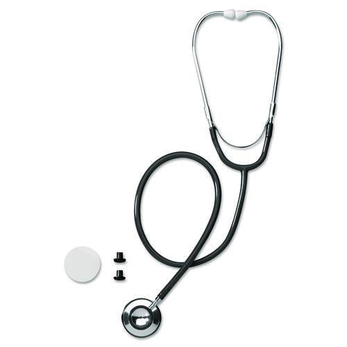 Image of Medline MDS926201 Dual-Head Stethoscope, 22" Long, Black Tube