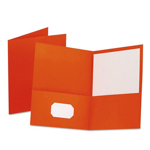 Image of Oxford 57510EE Twin-Pocket Folder, Accommodates (100) 11 x 8.5 Sheets, Orange, 25/Box