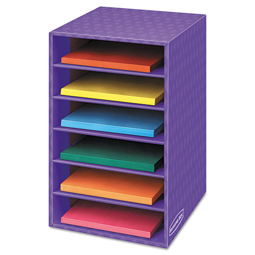Image of Bankers Box® 3381201 Vertical Classroom Organizer, 6 Shelves, 11.88 x 13.25 x 18, Purple