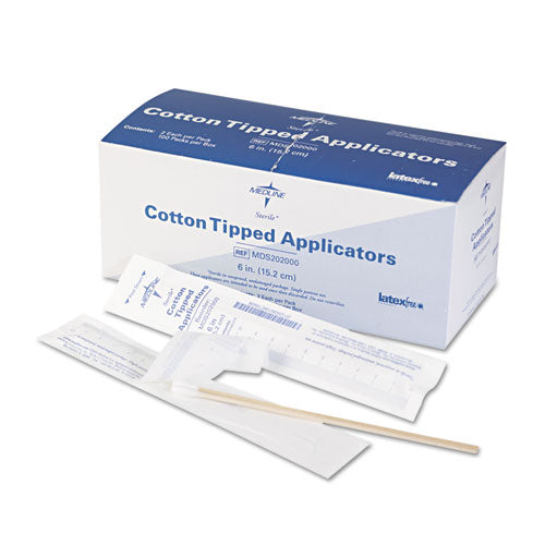 Image of Medline MDS202000 Cotton-Tipped Applicators, 6", 100 Applicators/box