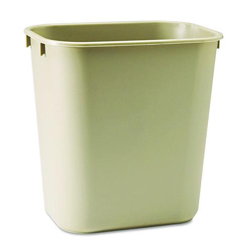 Image of Rubbermaid® Commercial FG295500BEIG Deskside Plastic Wastebasket, 3.5 gal, Plastic, Beige