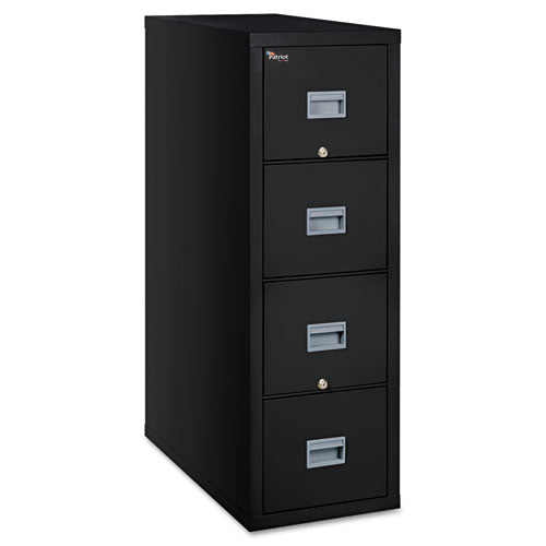 Image of FireKingÂ® Patriot By Fireking Insulated Fire File, 1-Hour Fire Protection, 4 Letter-Size File Drawers, Black, 17.75" X 31.63" X 52.75"