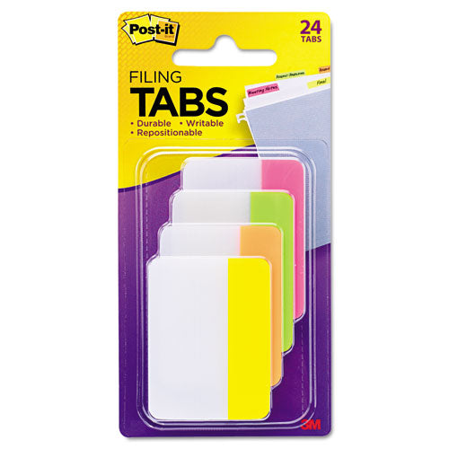 Image of Post-it® Tabs 686-PLOY Solid Color Tabs, 1/5-Cut, Assorted Bright Colors, 2" Wide, 24/Pack