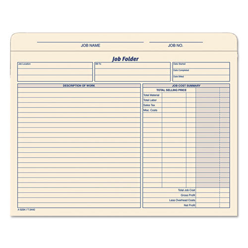 Image of TOPS 3440 Job Folder, Straight Tabs, Letter Size, Manila, 20/Pack