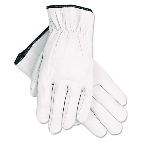 Image of MCR Safety 3601L Grain Goatskin Driver Gloves, Gunn Cut, Straight Thumb, Large, White, 12 Pairs