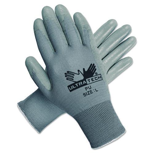 Image of MCR Safety 9696L Ultra Tech Tactile Dexterity Work Gloves, EN388: 4131, Large, White/Gray, 12 Pairs