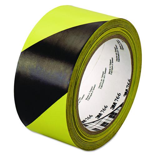 Image of 3M 766 766 Hazard Marking Vinyl Tape, 2" X 36 Yds, Black/yellow