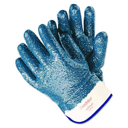 Image of MCR Safety 9761R Predator Premium Nitrile-Coated Gloves, Large, Blue/White, 12 Pairs