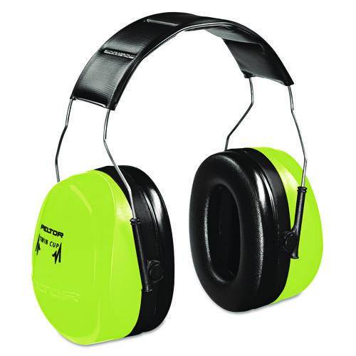 Image of 3M H10A HV Optime 105 Earmuffs H10AHV, 30 dB NRR, Hi-Viz Green