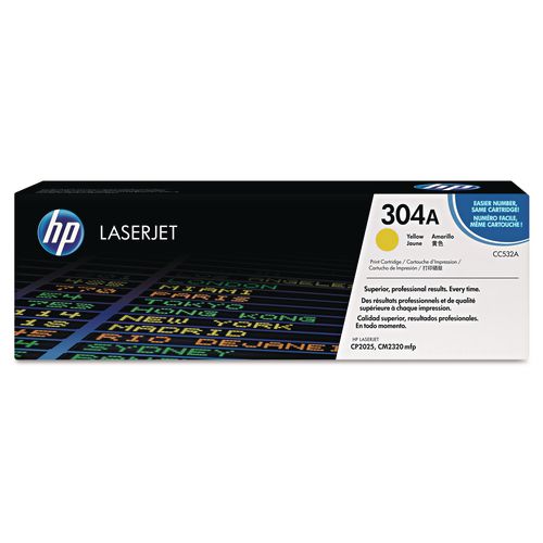 Image of HP CC532A HP 304a, (cc532a) Yellow Original Laserjet Toner Cartridge