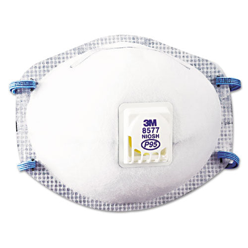Image of 3M 8577 Particulate Respirator 8577, P95, One Size Fits All, 10/Box
