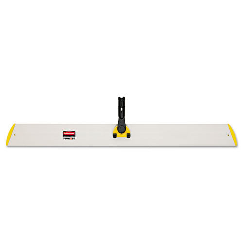 Image of Rubbermaid® Commercial HYGEN FGQ58000YL00 HYGEN Hall-Dusting Quick Connect Single-Sided Frame, 35 x 3, Aluminum, Yellow