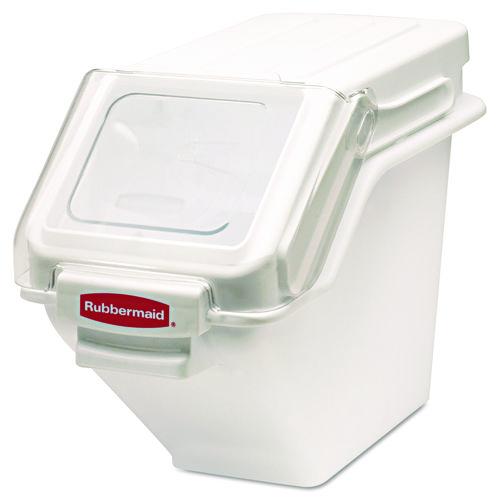Image of Rubbermaid® Commercial FG9G5700WHT ProSave Shelf Ingredient Bins, 5.4 gal, 11.5 x 23.5 x 16.88, White, Plastic