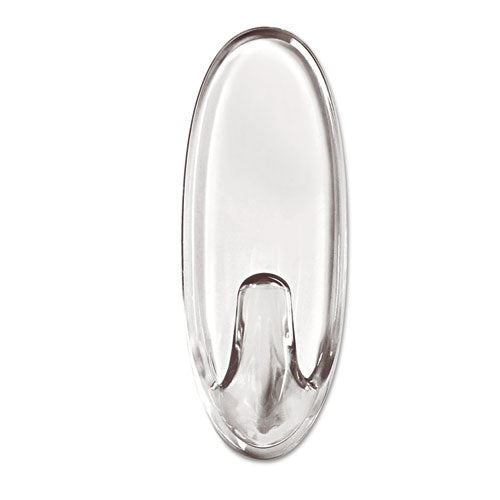 Image of Command 17091CLR-ES Medium Clear Hooks, Plastic, Supports 2 lb, 2/Pack