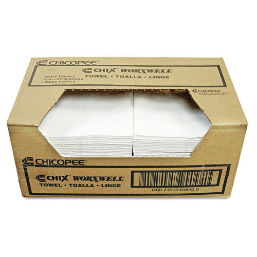 Image of Chicopee® 8481 Durawipe Shop Towels, 13 X 15, Z Fold, White, 100/carton