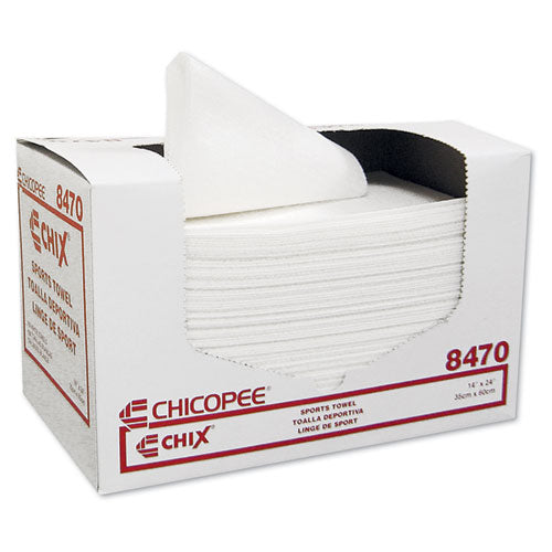 Image of Chix® 8470 Sports Towels, 14 X 24, White, 100 Towels/pack, 6 Packs/carton
