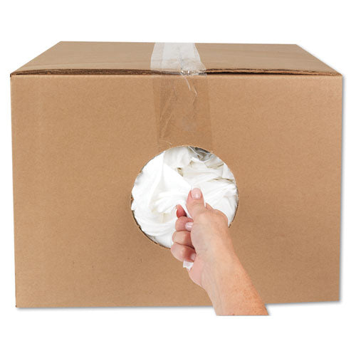 Image of HOSPECO® 455-25 New Bleached White T-Shirt Rags, 25 Pounds/bag