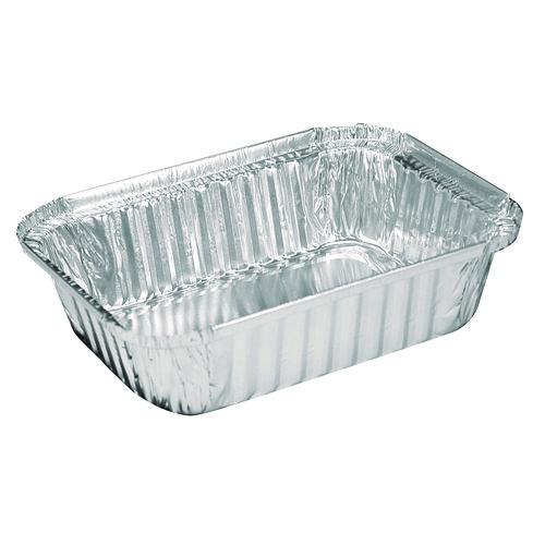 Image of HFA® 2060-30-500 Aluminum Oblong Pan, 1.5 lb, 5.13 x 7.06 x 1.69, Silver, 500/Carton