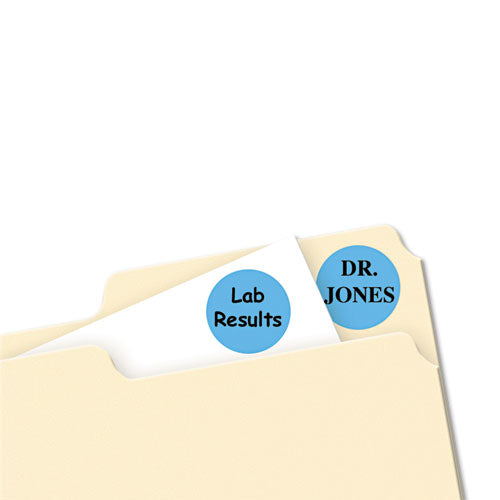 Image of Avery® 05461 Printable Self-Adhesive Removable Color-Coding Labels, 0.75" dia, Light Blue, 24/Sheet, 42 Sheets/Pack, (5461)