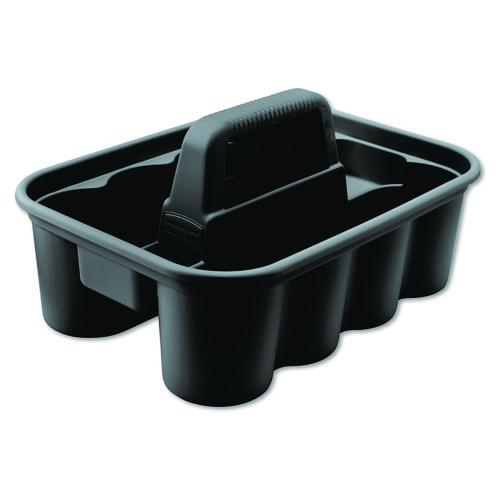 Image of Rubbermaid® Commercial FG315488BLA Commercial Deluxe Carry Caddy, Eight Compartments, 15 x 7.4, Black