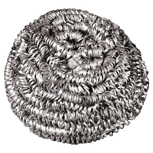 Image of Boardwalk® 83LGI Stainless Steel Scrubber, Medium Size, Steel Gray, 72/carton
