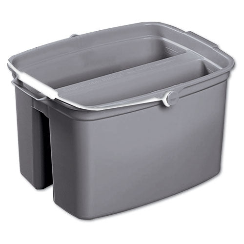 Image of Rubbermaid® Commercial FG261700GRAY Double Utility Pail, 17 qt, Plastic, Gray