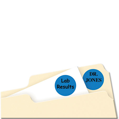 Image of Avery® 05469 Printable Self-Adhesive Removable Color-Coding Labels, 0.75" dia, Dark Blue, 24/Sheet, 42 Sheets/Pack, (5469)