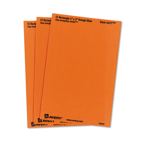 Image of Avery® 05477 Printable Self-Adhesive Removable Color-Coding Labels, 1 X 3, Neon Orange, 5/sheet, 40 Sheets/pack, (5477)