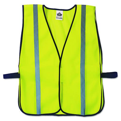 Image of ergodyne® 20040 GloWear 8020HL Safety Vest, Polyester Mesh, Hook Closure, One Size Fit All, Lime