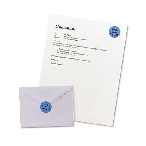Image of Avery® 05496 Printable Self-Adhesive Removable Color-Coding Labels, 1.25" dia, Light Blue, 8/Sheet, 50 Sheets/Pack, (5496)