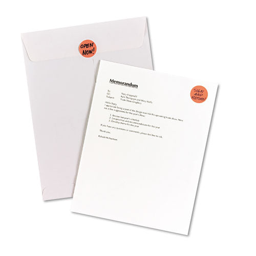 Image of Avery® 05497 Printable Self-Adhesive Removable Color-Coding Labels, 1.25" dia, Neon Red, 8/Sheet, 50 Sheets/Pack, (5497)